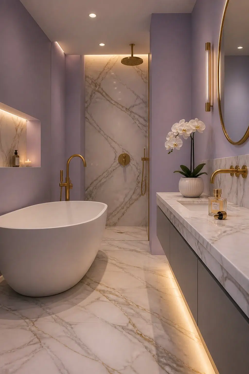 Ash Violet — modern luxury bathroom