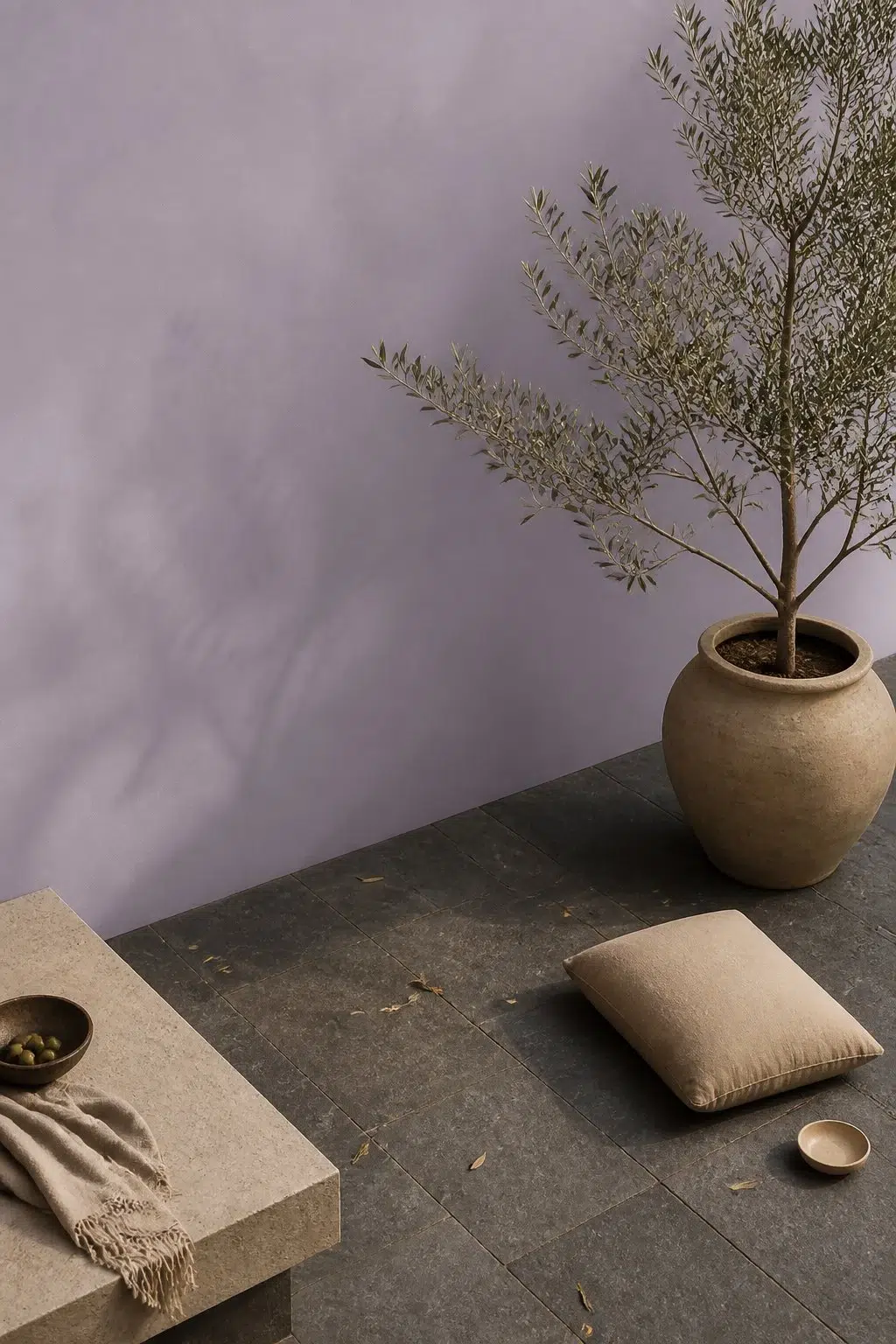 aesthetic patio featuring Ash Violet by Sherwin-Williams