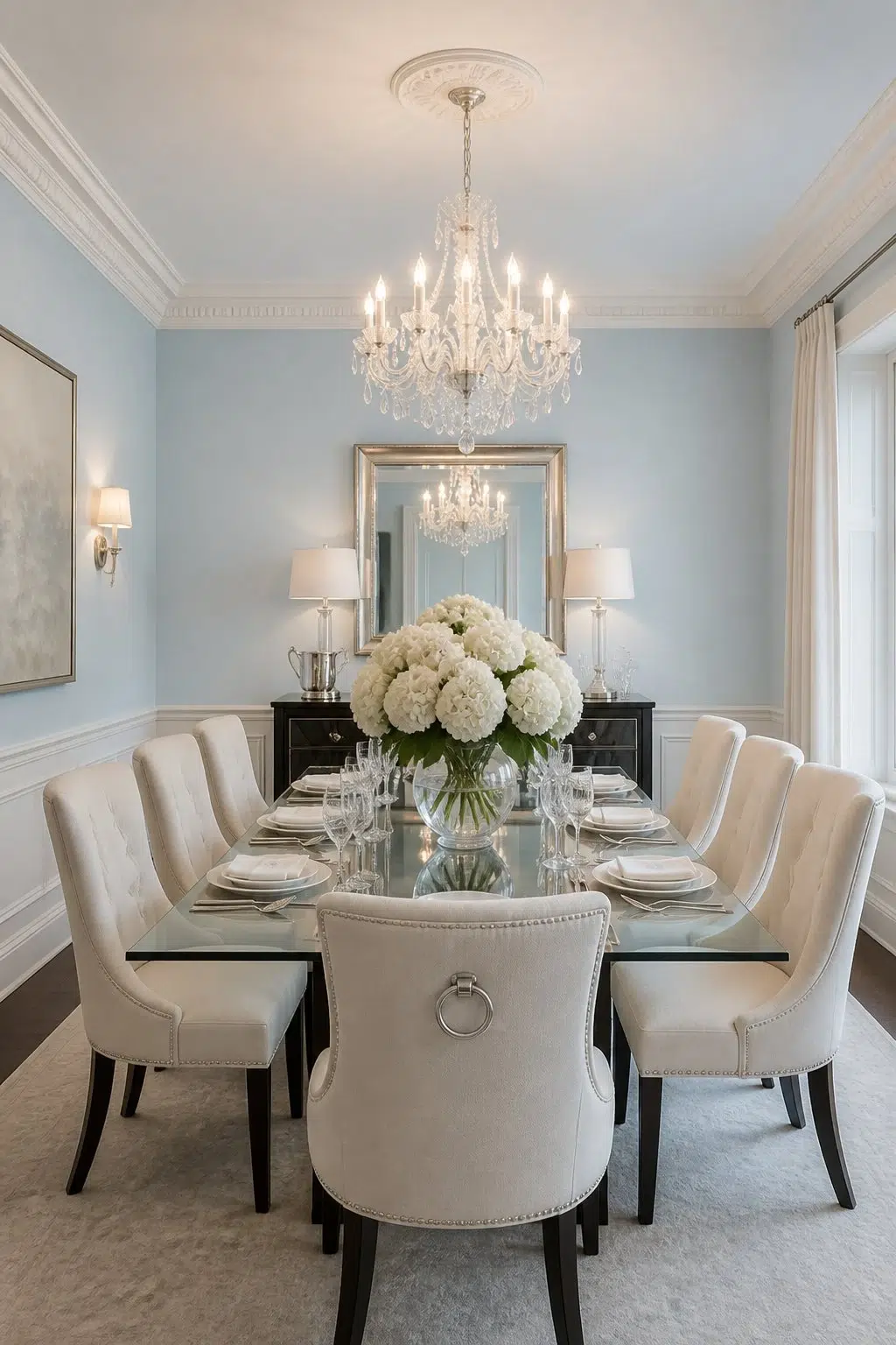 Atmospheric paint in a elegant dining room