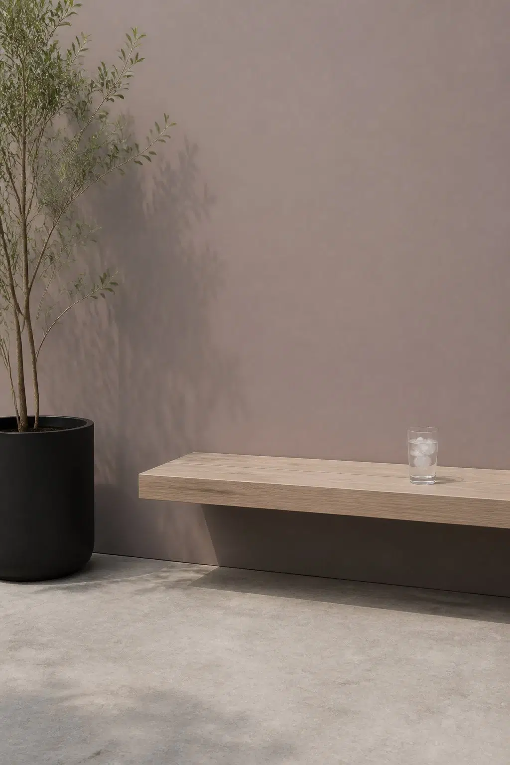 minimalist patio featuring Auger Shell by Sherwin-Williams