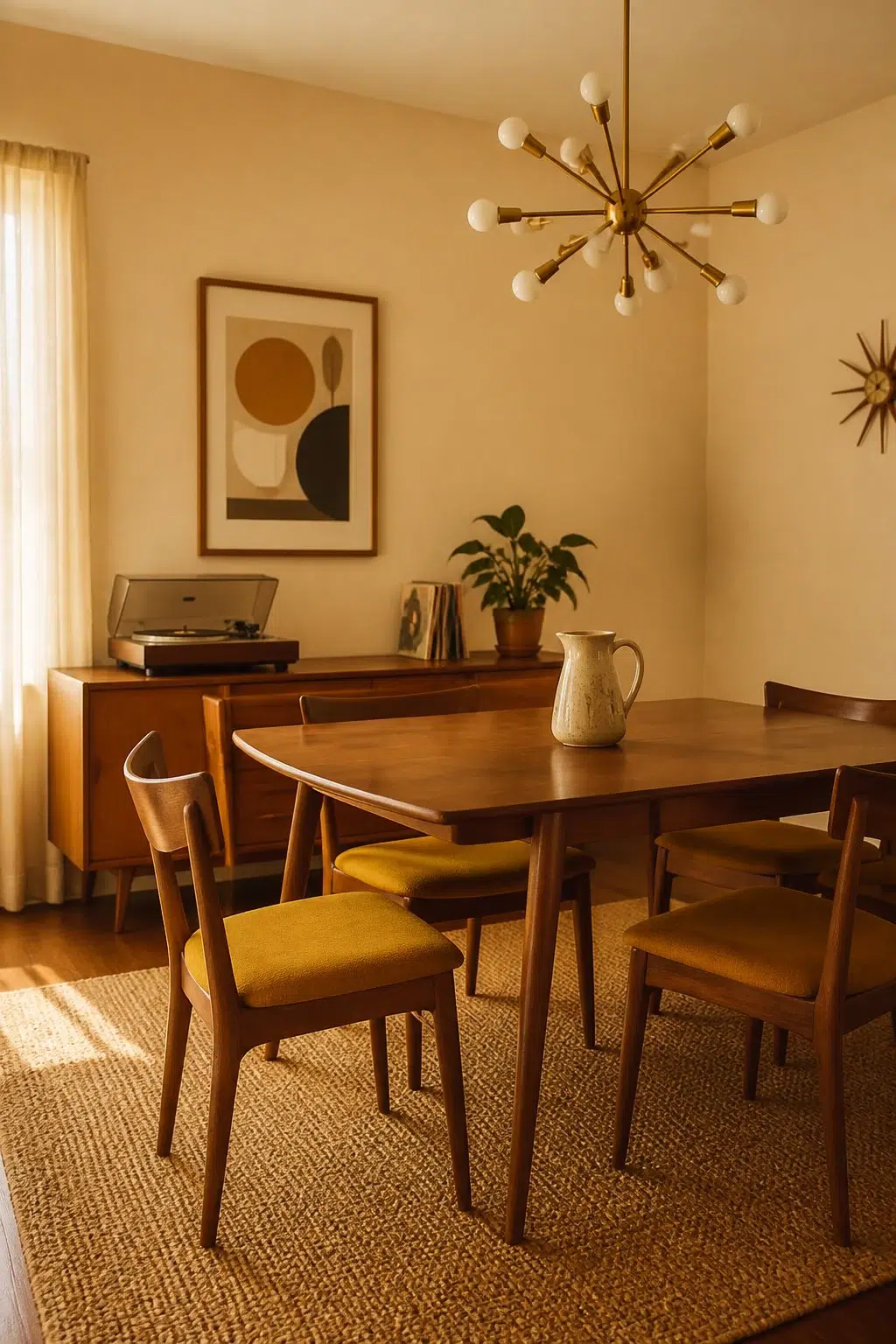August Moon paint in a mid century dining room