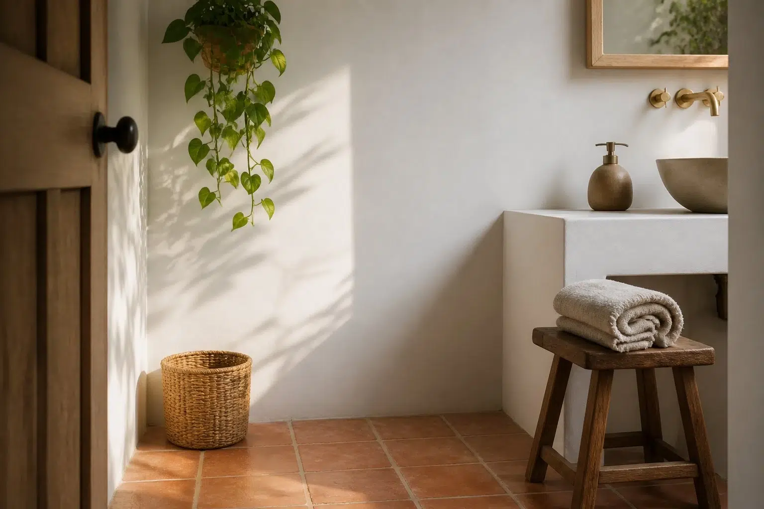 Aura White paint color — Bathroom (Earthy)