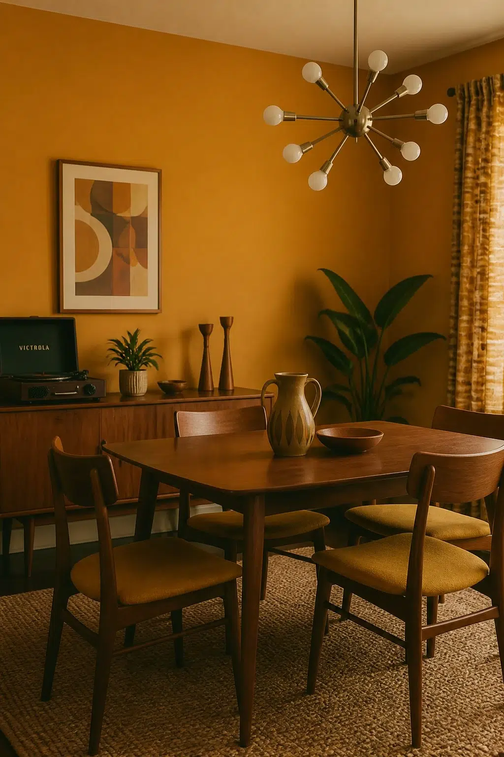 Auric paint in a mid century dining room