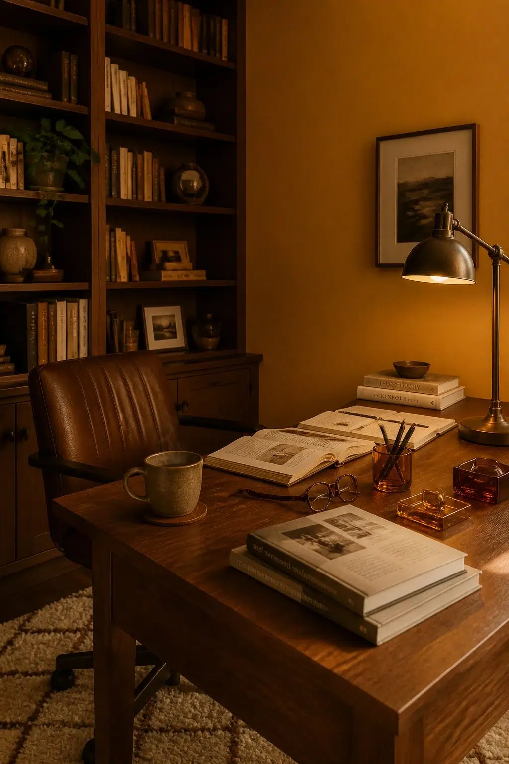Sherwin-Williams Auric in a warm home office