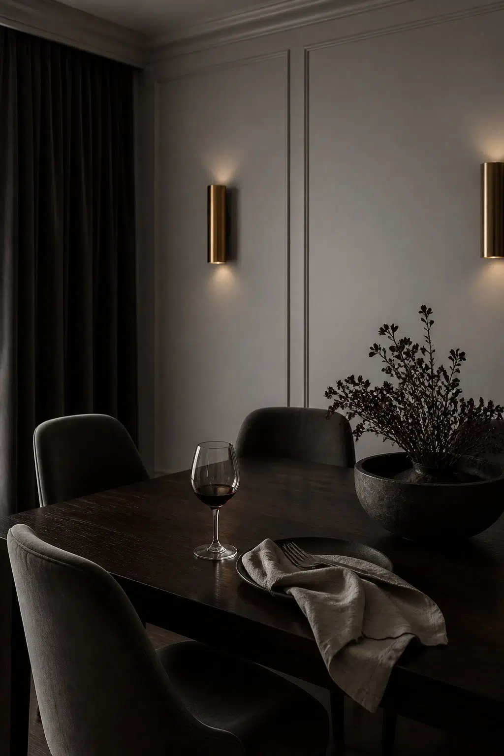 Autonomous paint in a moody dining room