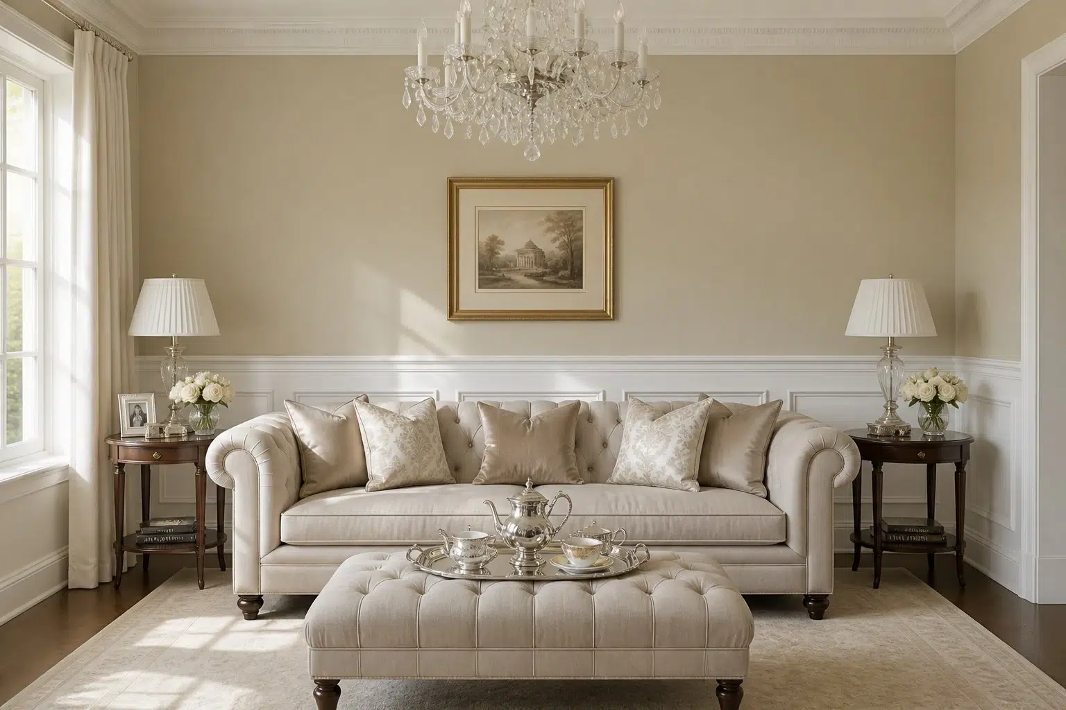 Avenue Tan paint color — Living Room (Elegant)