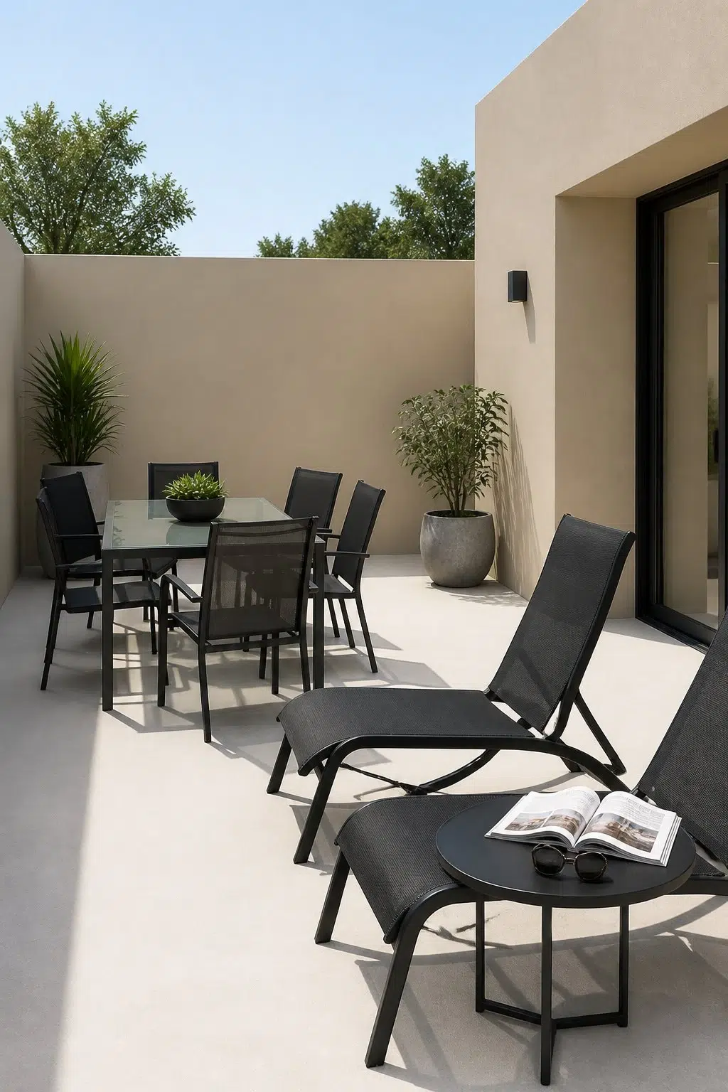 contemporary patio featuring Avenue Tan by Sherwin-Williams