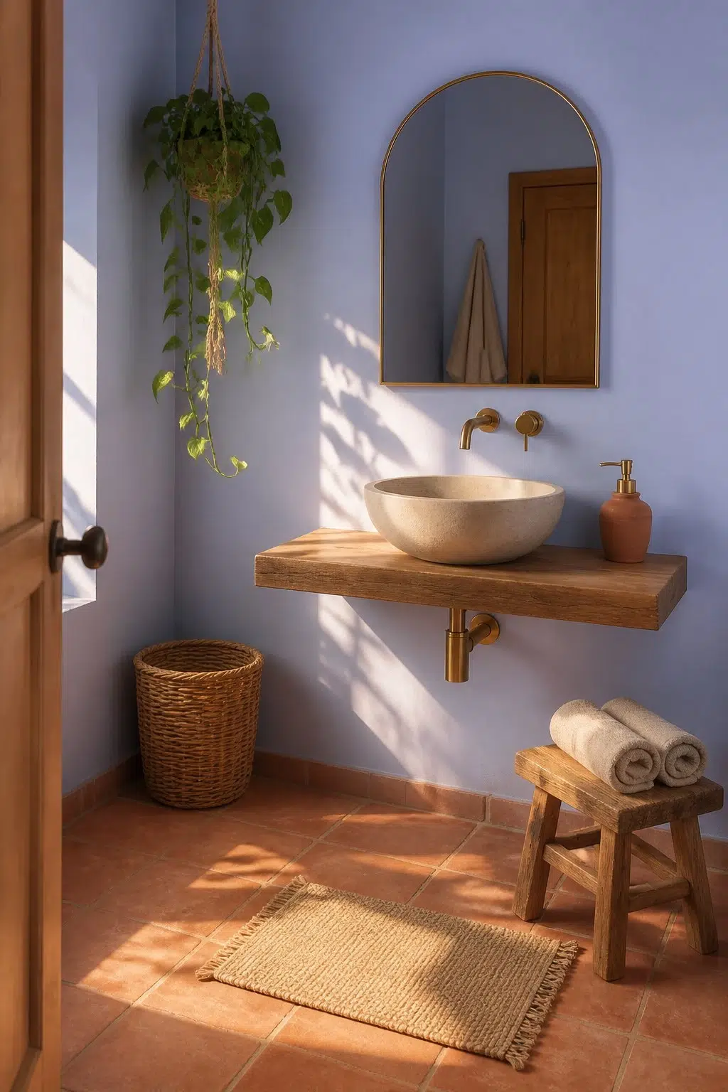 Awesome Violet — earthy bathroom