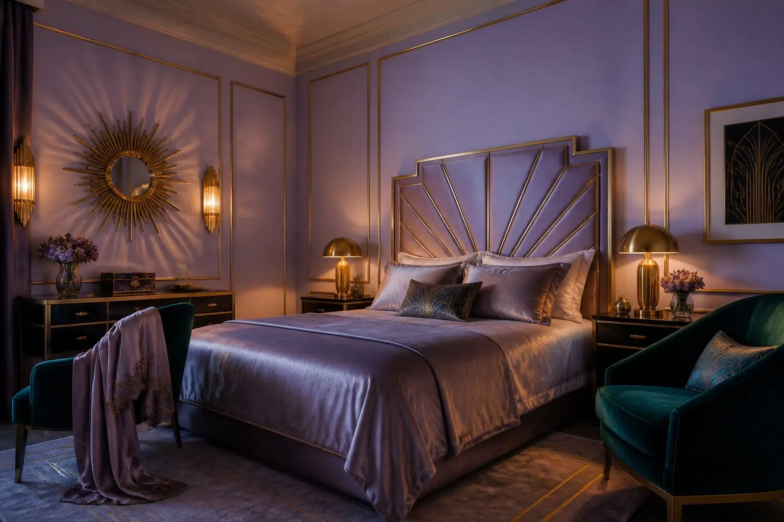 Awesome Violet paint color — Bedroom (Art Deco)