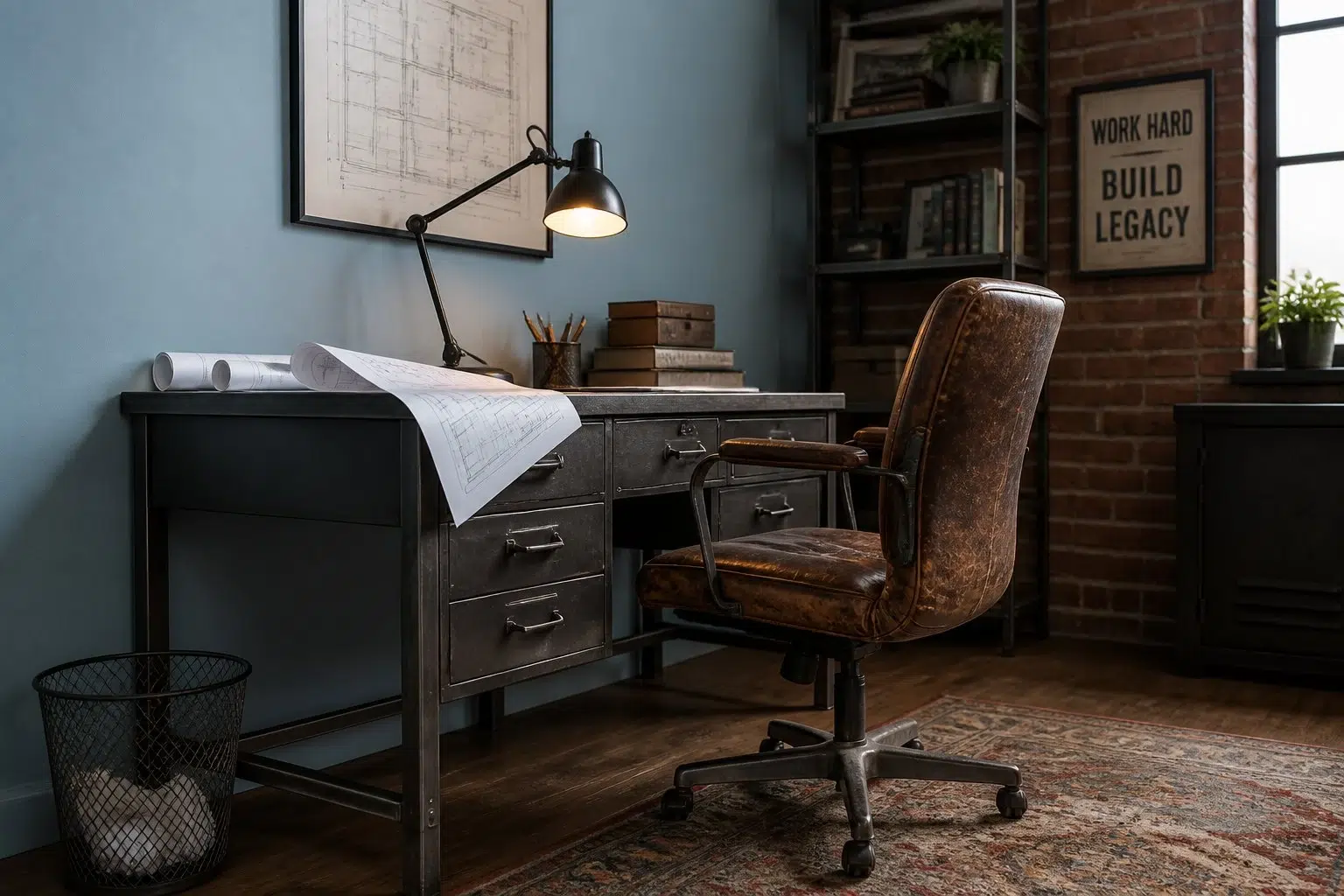 Baby Blue Eyes paint color — Home Office (Industrial)