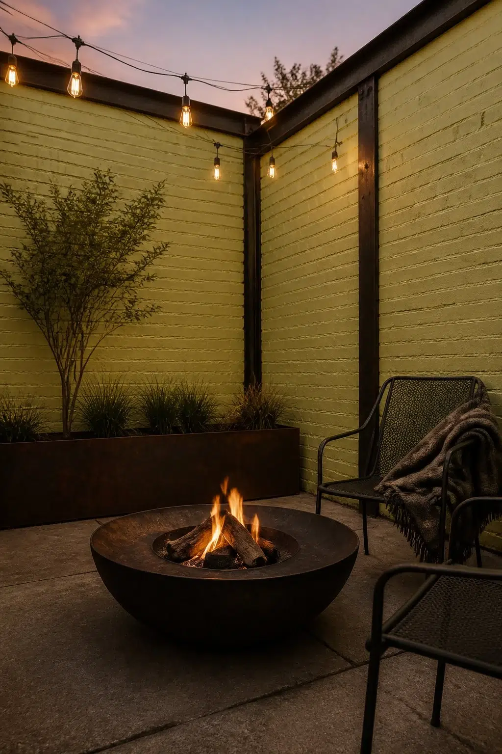 industrial patio featuring Baby Bok Choy by Sherwin-Williams