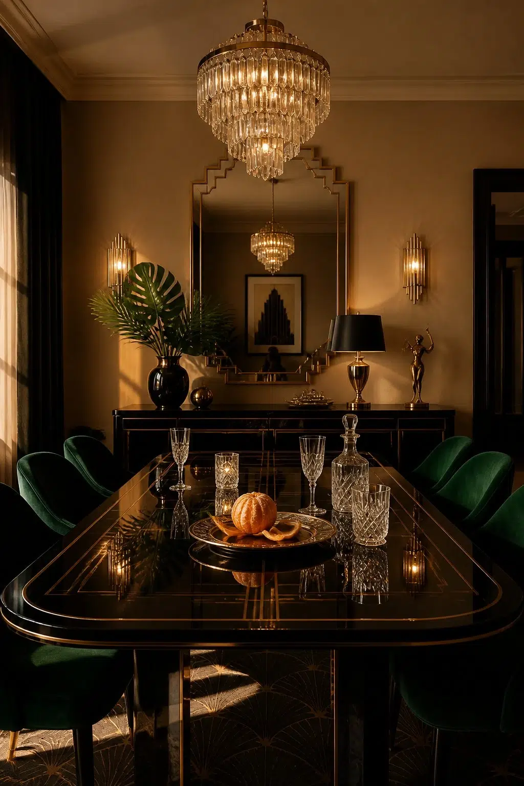 Baguette paint in a art deco dining room