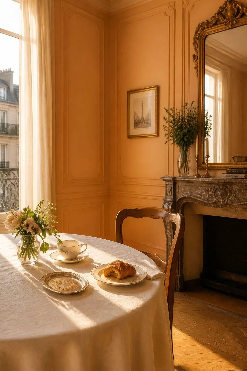 Bakelite Gold paint in a parisian dining room