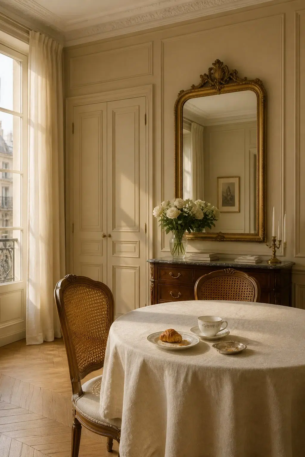 Bamboo Shoot paint in a parisian dining room