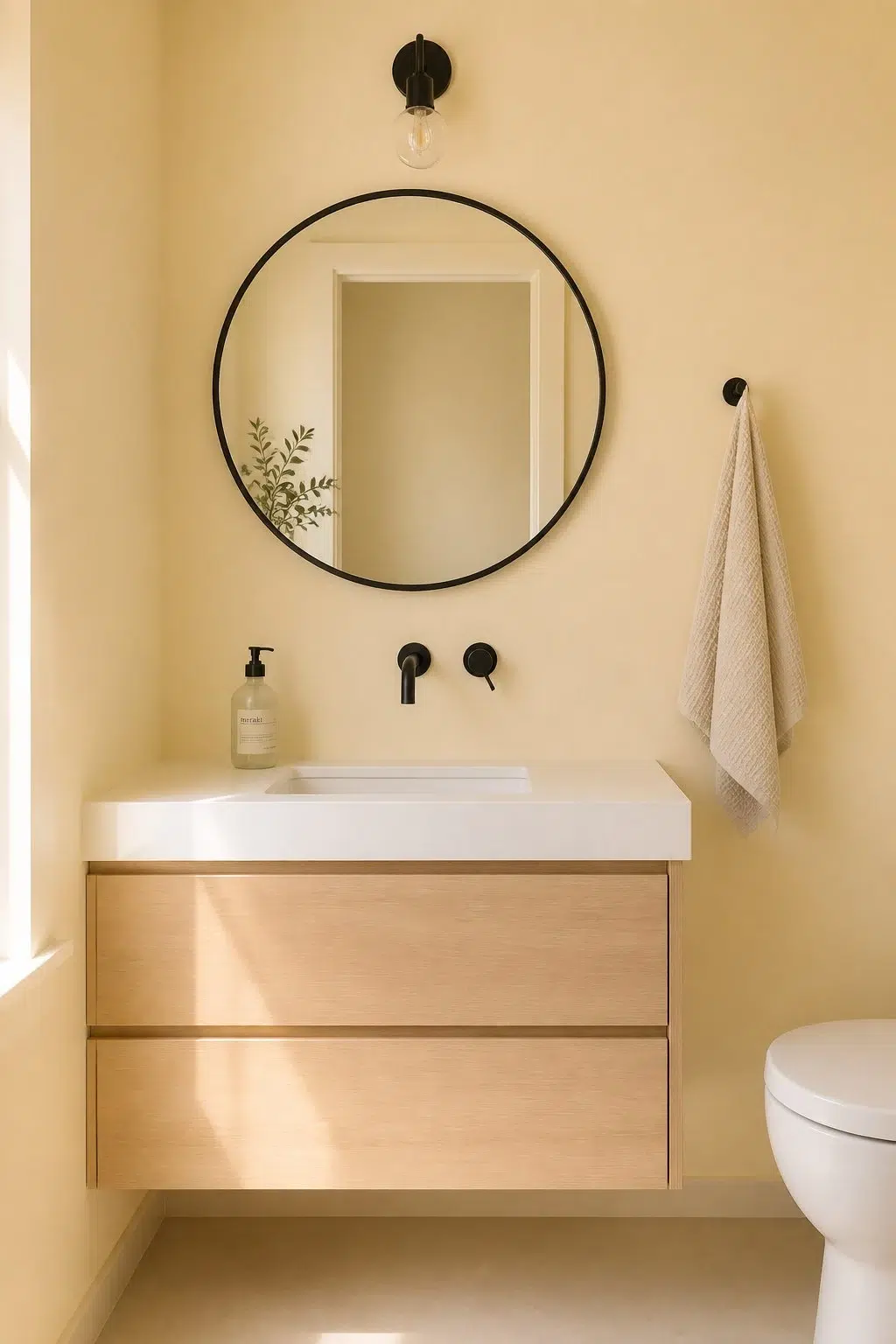 Banana Cream — minimalist bathroom