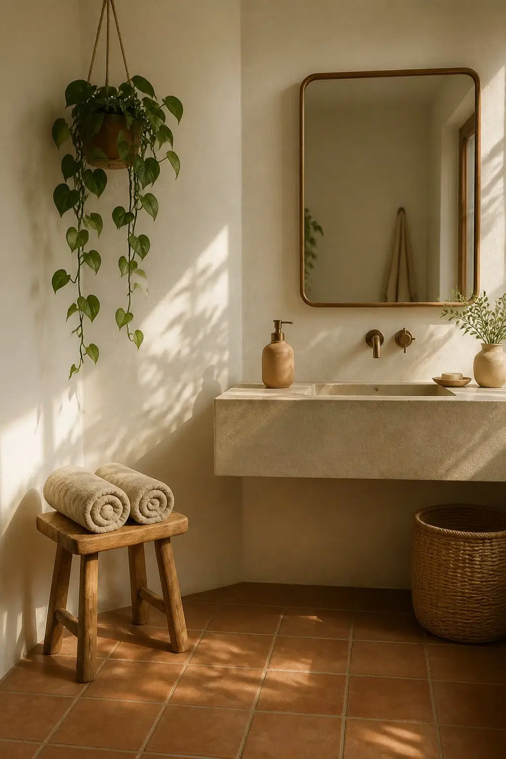 Barely Pear — earthy bathroom
