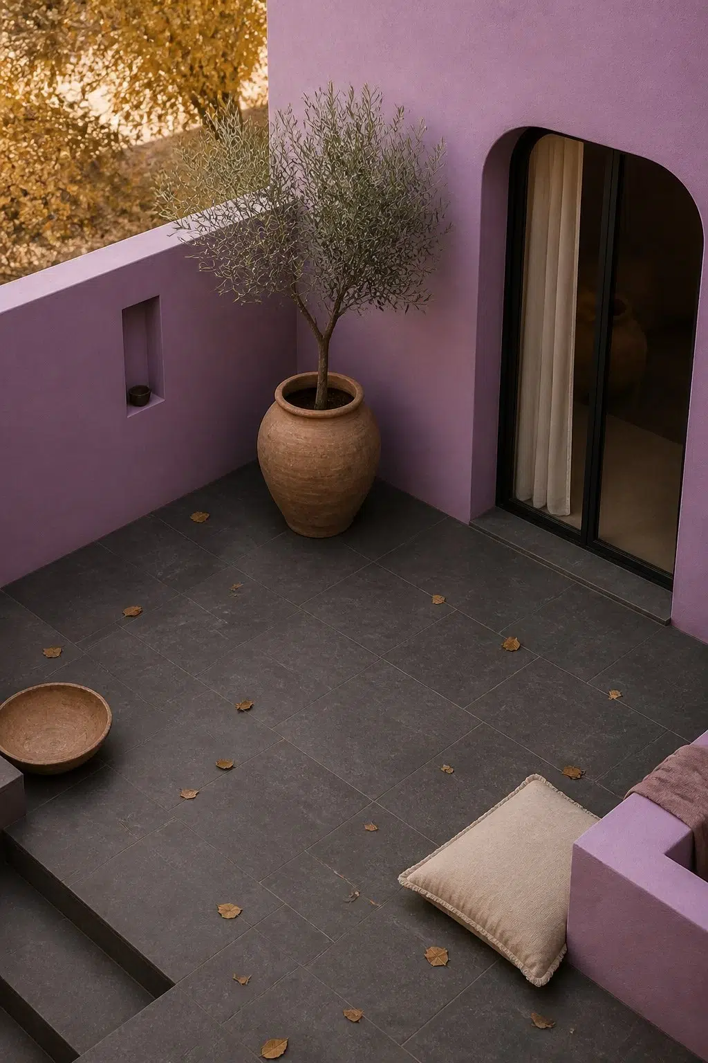 aesthetic patio featuring Baroness by Sherwin-Williams