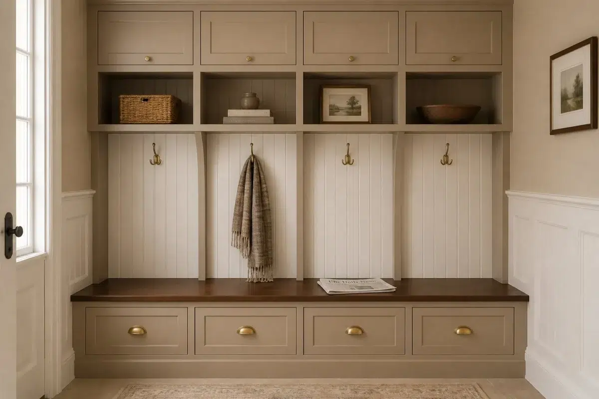 Barro Verde paint color — Mudroom (Traditional)