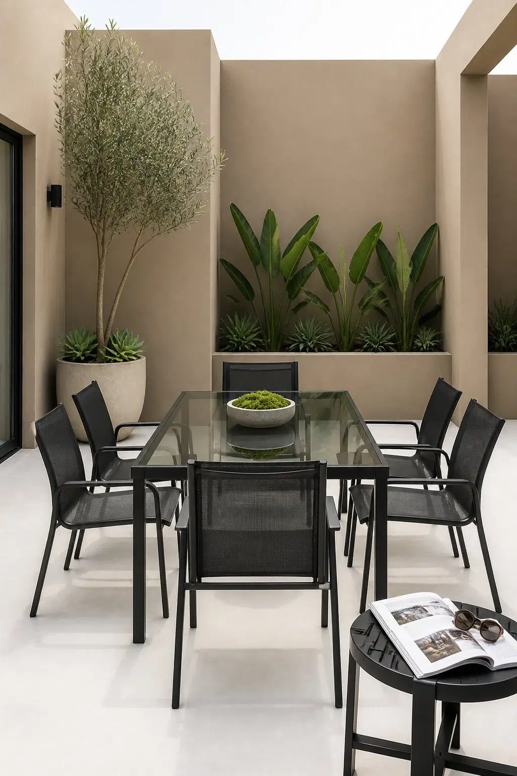 contemporary patio featuring Barro Verde by Sherwin-Williams
