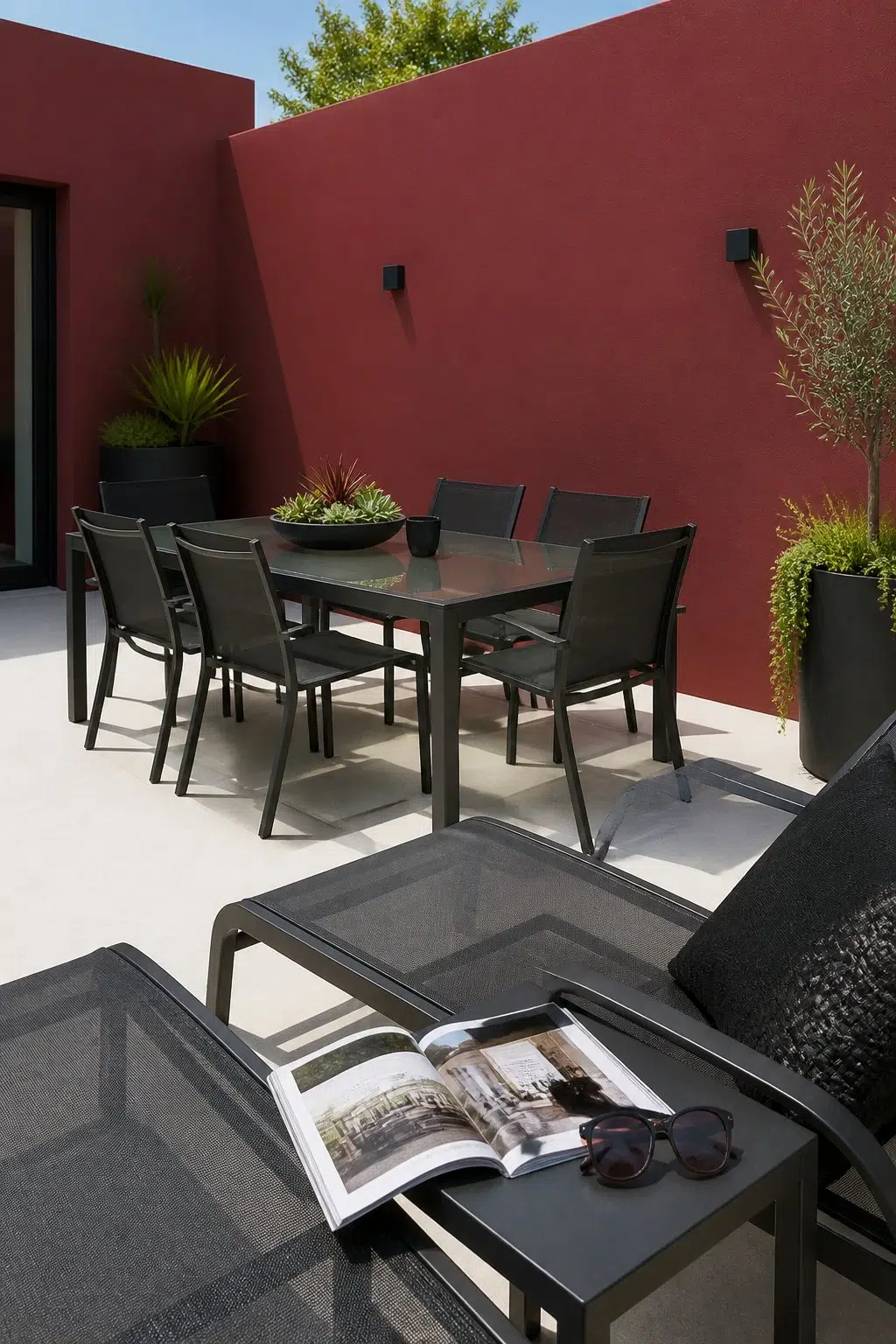 contemporary patio featuring Beetroot by Sherwin-Williams