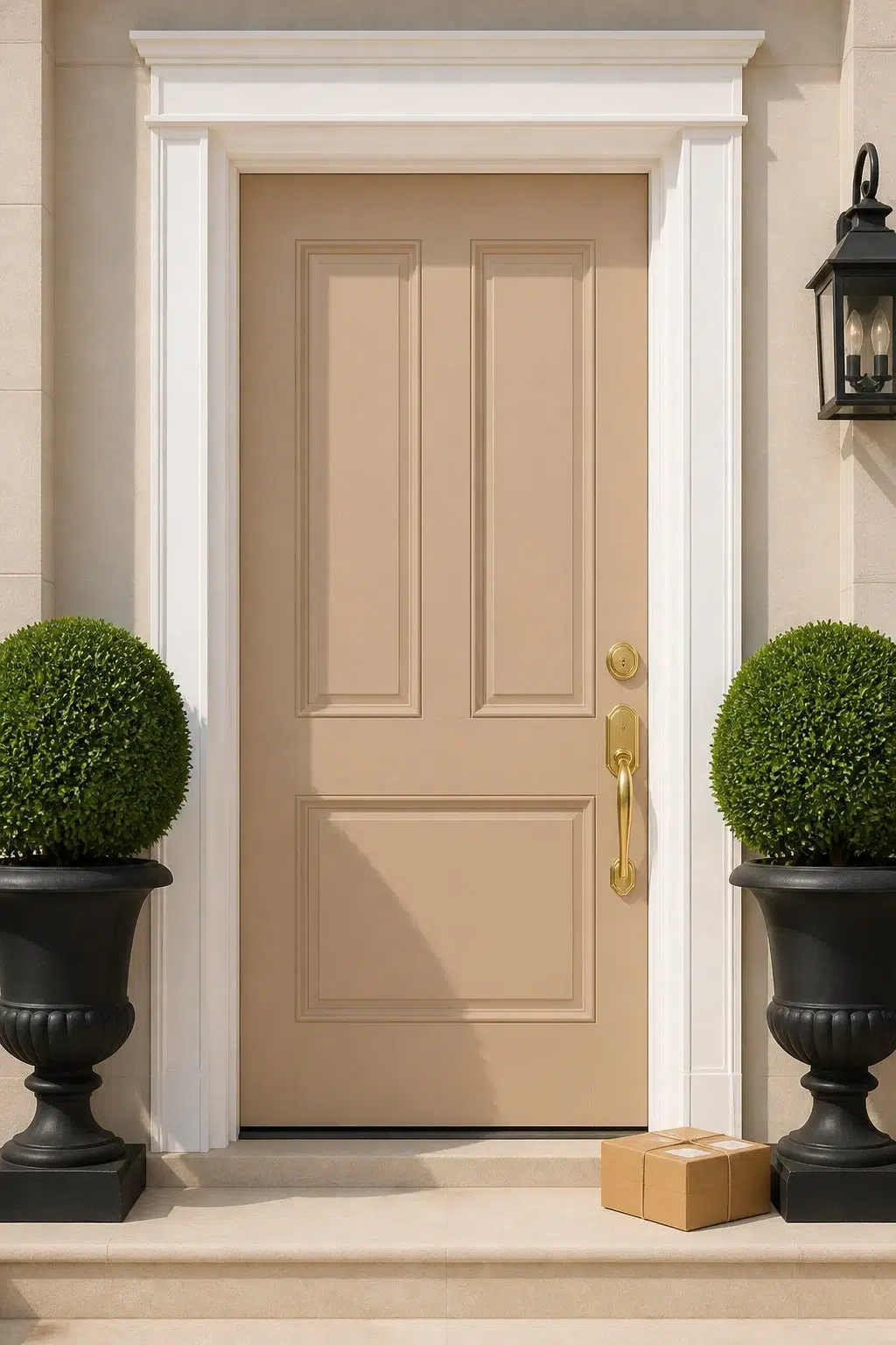 classy front door featuring Beige Intenso by Sherwin-Williams
