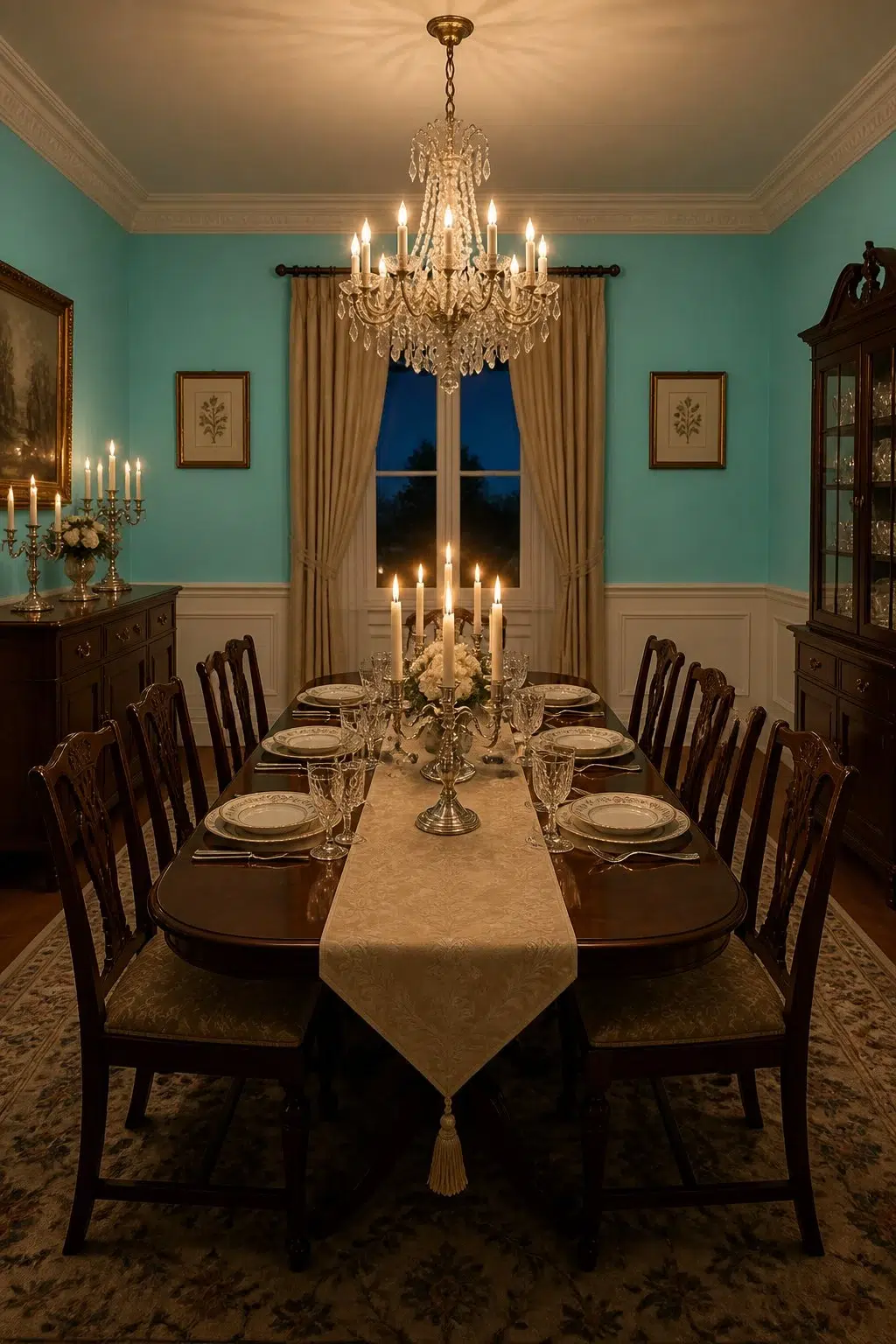 Belize paint in a traditional dining room