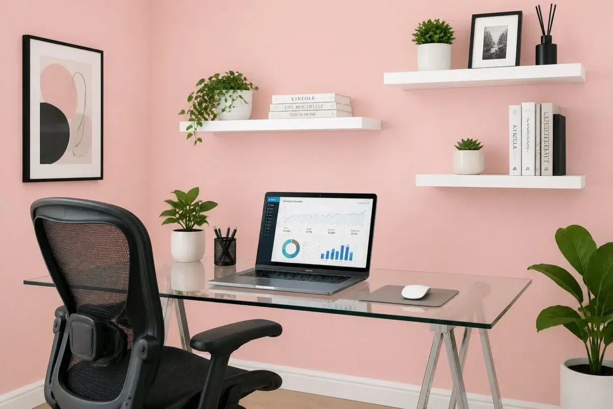 Bella Pink paint color — Home Office (Contemporary)