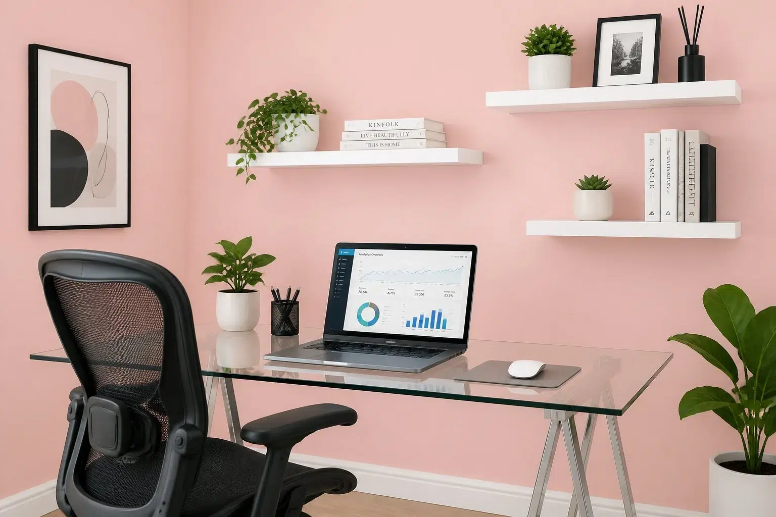Bella Pink paint color — Home Office (Contemporary)