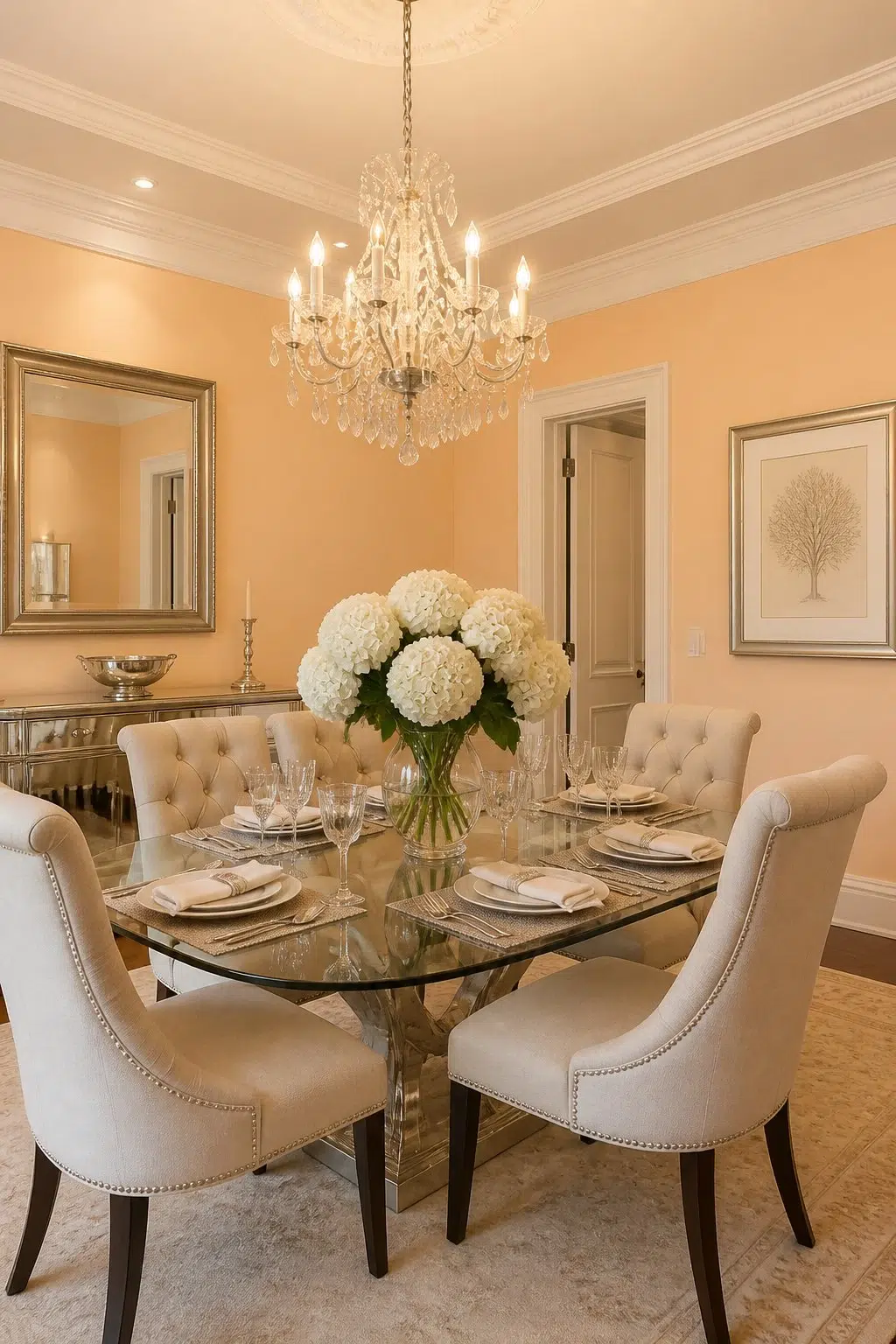 Bellini Fizz paint in a elegant dining room
