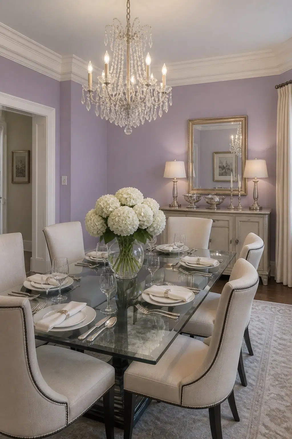 Berry Cream paint in a elegant dining room