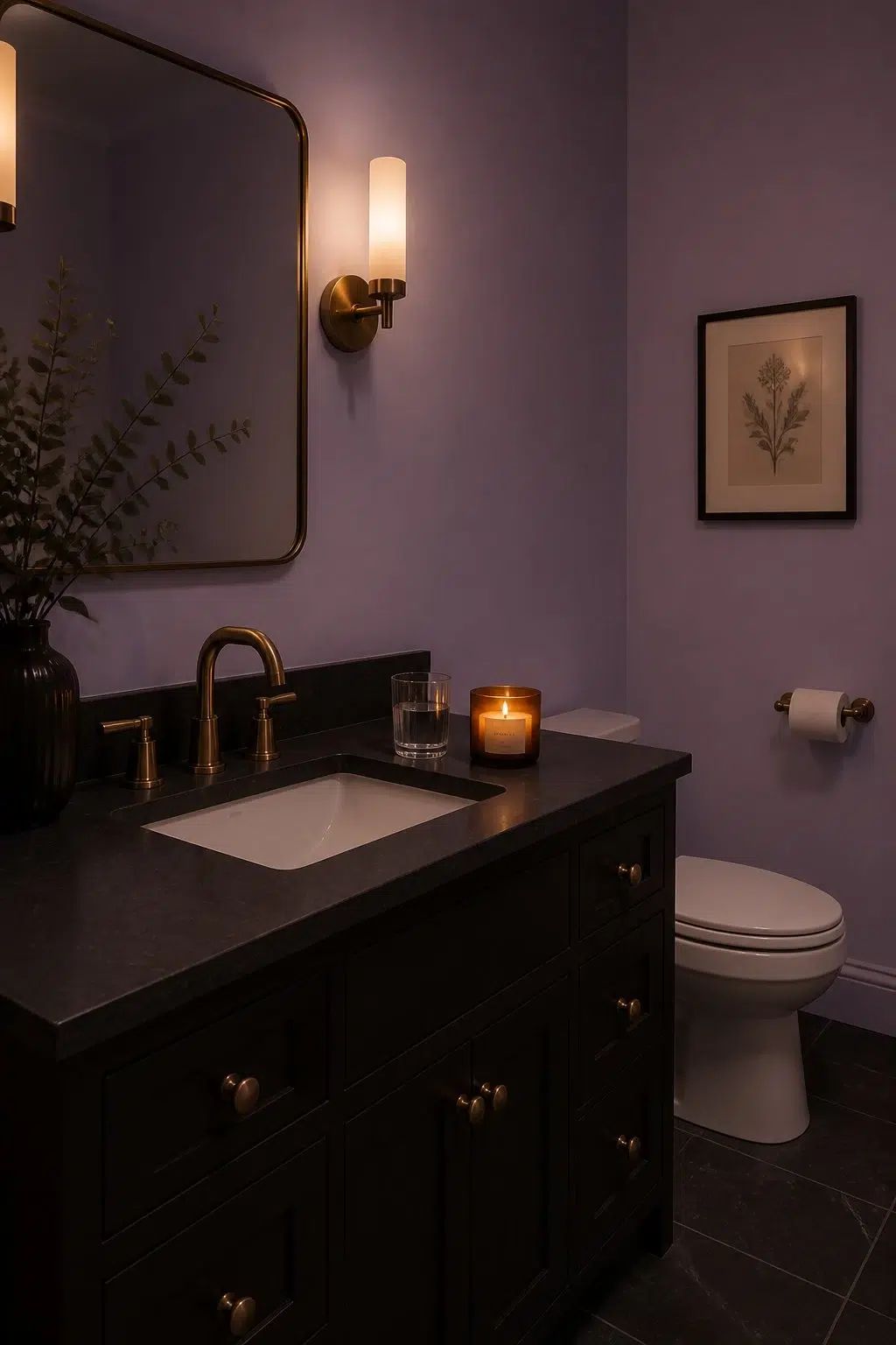Berry Frappe — moody bathroom